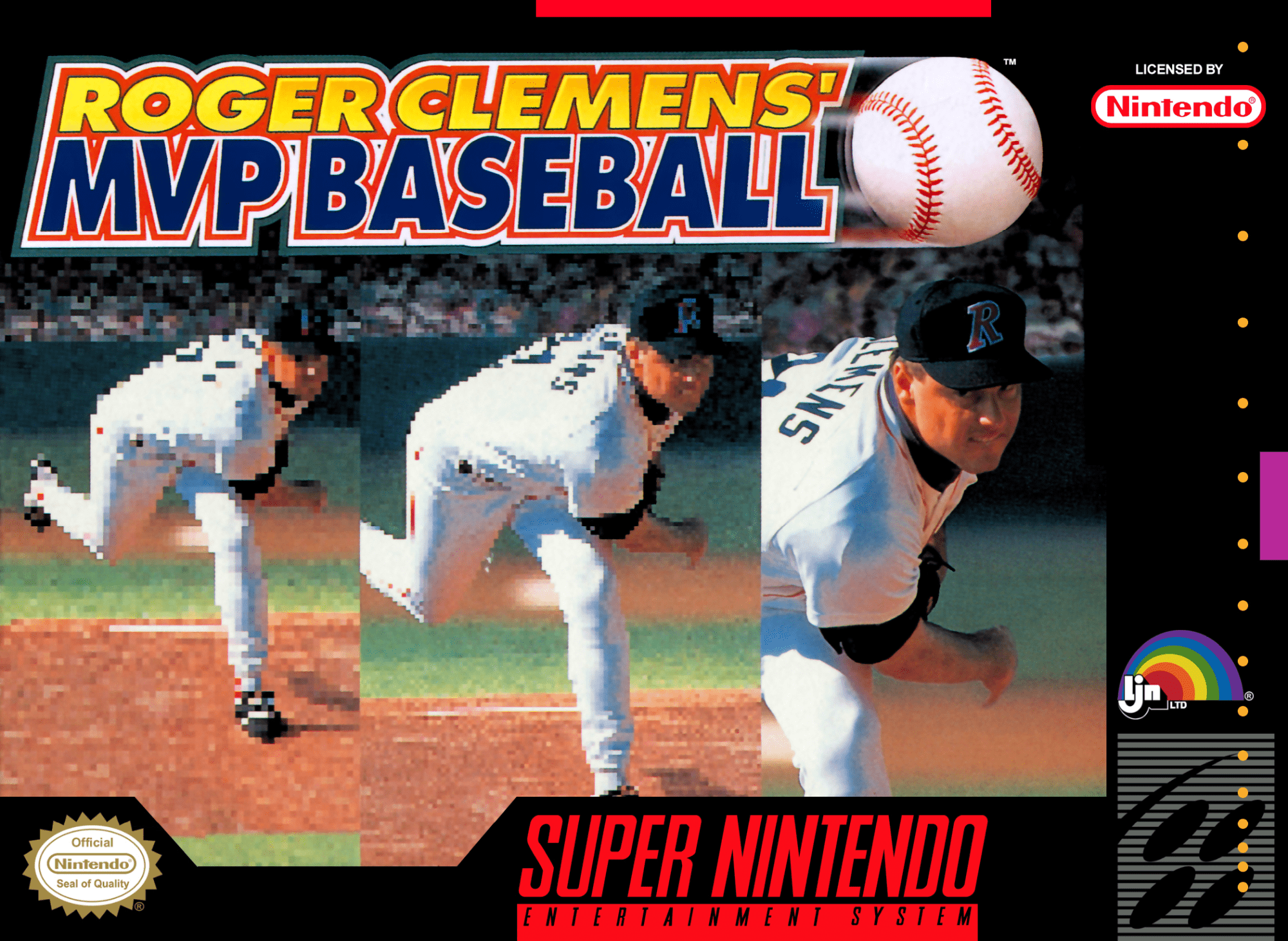 Roger Clemens' MVP Baseball box art for Super Famicom